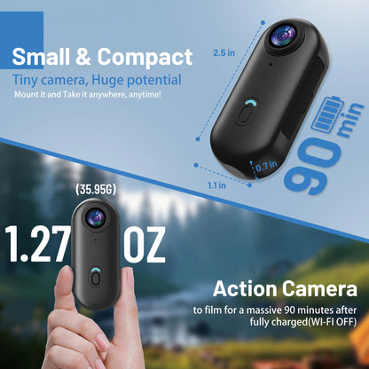 1080P Mini Cámara POV WIFI Portable (Blanco)